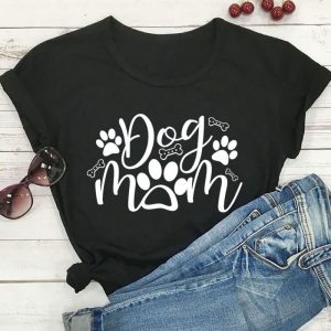 Dog Mom Tshirt Black v6
